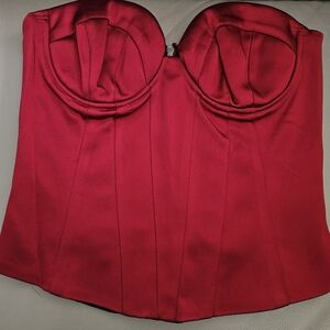 Elegant Red Bustier Top